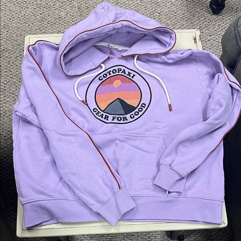 Cotopaxi Lavender Hoodie with Graphic Logo